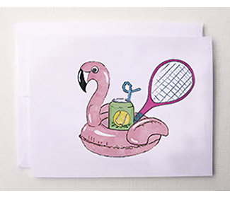 Note Cards "A Day By The Pool Tennis" (10x)