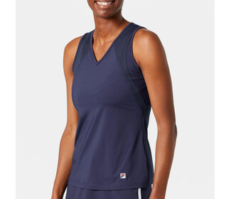 FILA Essentials Full Coverage V-Neck Tank (W) (Navy)