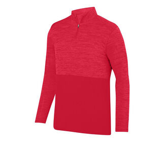 Augusta Shadow Tonal Heather 1/4 Zip Pullover (M) (Red)