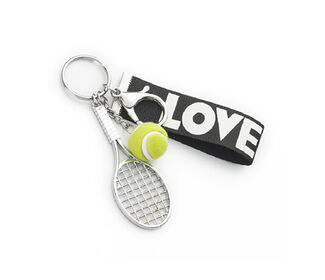 Tennis Racquet Keychain (Silver)